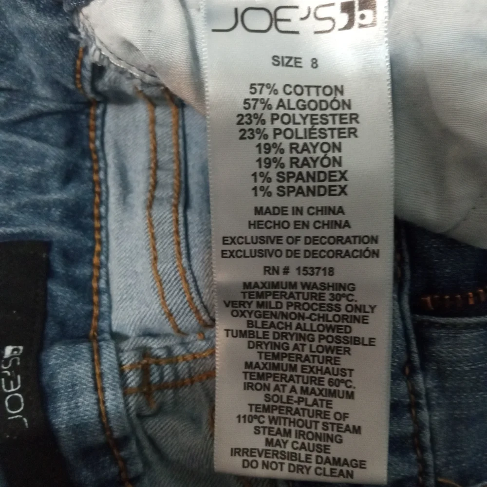 Joe's Jeans Girls Blue Skinny Jeans with Tulip Frayed Hem - Size 8 - Picture 8 of 9